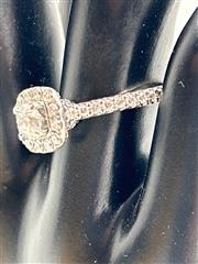 1 CTW 53 Diamond Engagement Ring 14K White Gold 4.2 grams size 7.25